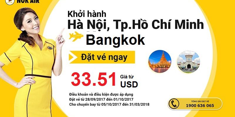 Vé đi Bangkok chỉ từ 34 USD