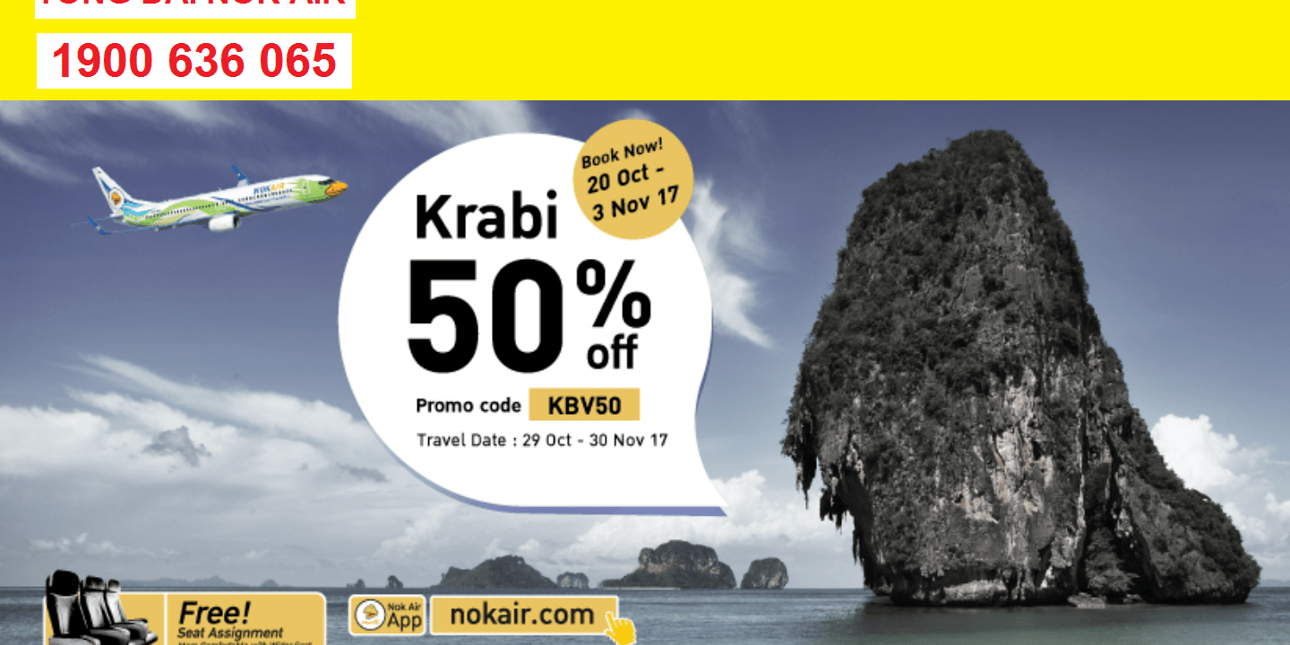 KM Nok Air KM Nok Air cho hành trình bay Krabi du lịch Thái tiết kiệm