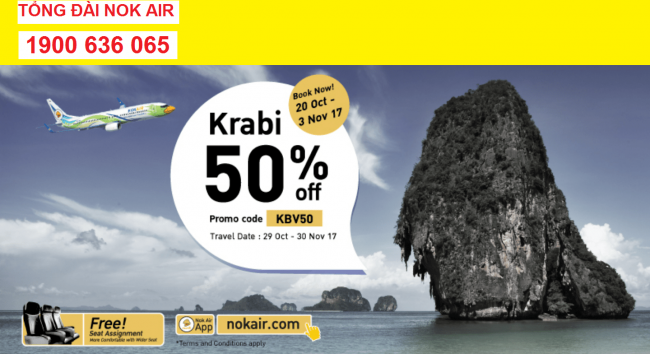 KM Nok Air KM Nok Air cho hành trình bay Krabi du lịch Thái tiết kiệm