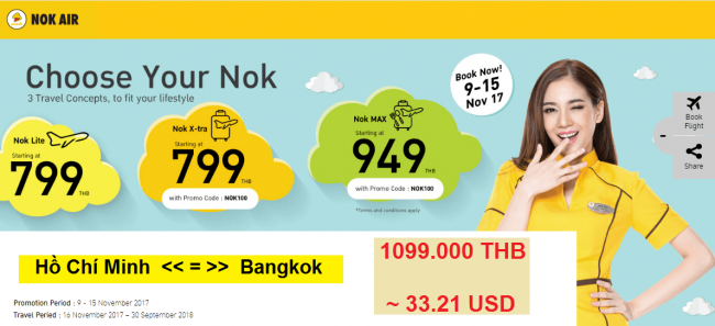 KM Nok Air KM Nok Air hành trình bay Thái Lan