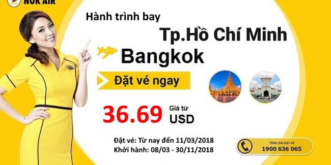 Nok Air mở bán vé máy bay đi Bangkok giá rẻ Nok Air mở bán vé máy bay đi Bangkok giá rẻ