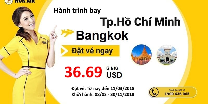 Nok Air mở bán vé máy bay đi Bangkok giá rẻ Nok Air mở bán vé máy bay đi Bangkok giá rẻ