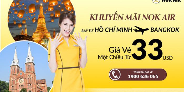 NOK Bay từ Thành phố Hồ Chí Minh đến Bangkok chỉ 33 USD