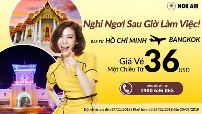 nok Đến BangKok thư giãn với vé máy bay chỉ từ 36 USD