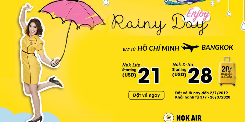 Mưa khuyến mãi từ Nok Air vé máy bay chỉ từ 21 USD
