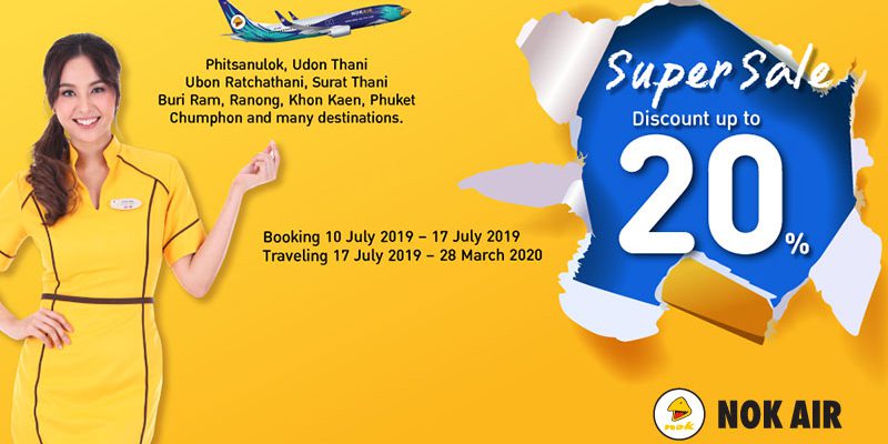 Siêu khuyến mãi từ Nok Air giảm đến 20% giá vé máy bay